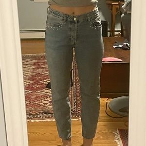 Studded H&M mid to high rise jeans